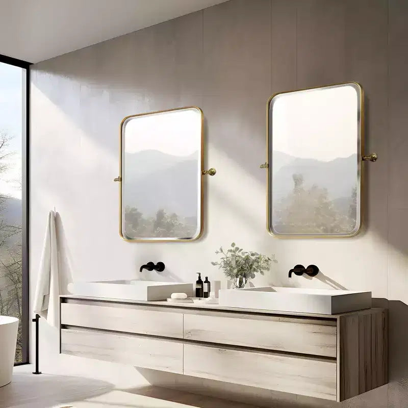 Specchio da parete in alluminio con bordo sottile 31x23