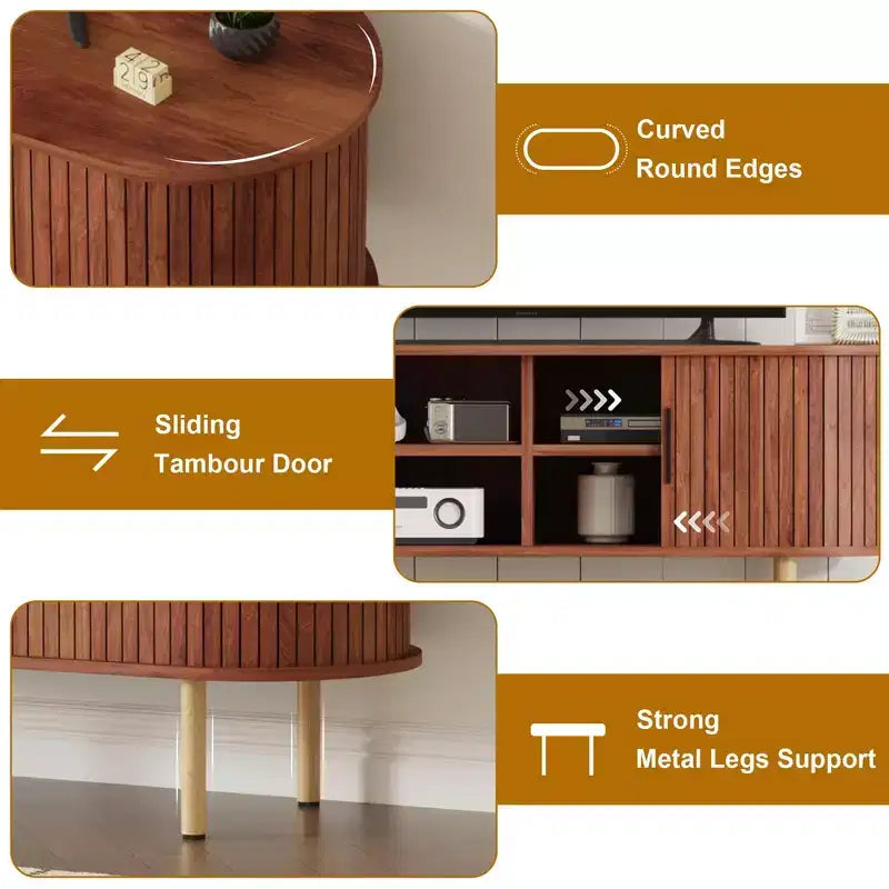 Mobile porta TV, console TV moderna con scomparto e anta scorrevole, mobile per l'intrattenimento da gaming con armadietto per soggiorno, camera da letto