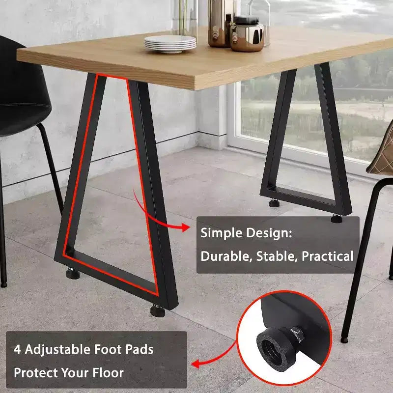 Gambe per tavolo in metallo nero, gambe per mobili in stile industriale per tavoli da pranzo, tavolini da caffè, supporto durevole e moderno per casa e ufficio
