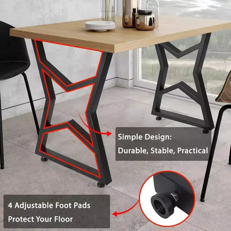 Gambe per tavolo in metallo nero, gambe per mobili in stile industriale per tavoli da pranzo, tavolini da caffè, supporto durevole e moderno per casa e ufficio