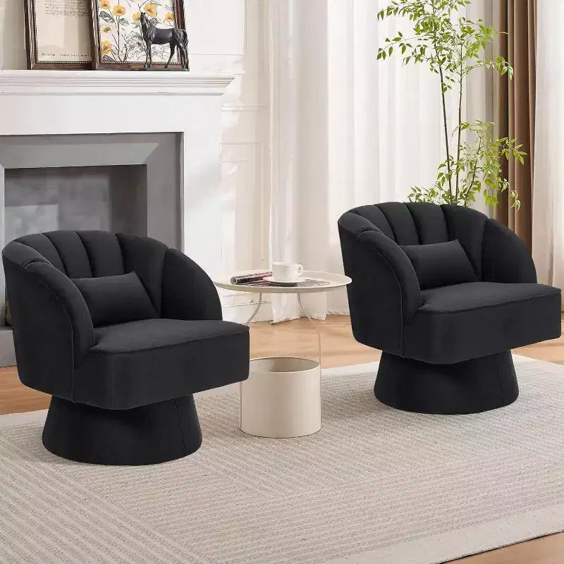 Poltrona girevole a 360° - Poltrona lounge in morbido velluto teddy