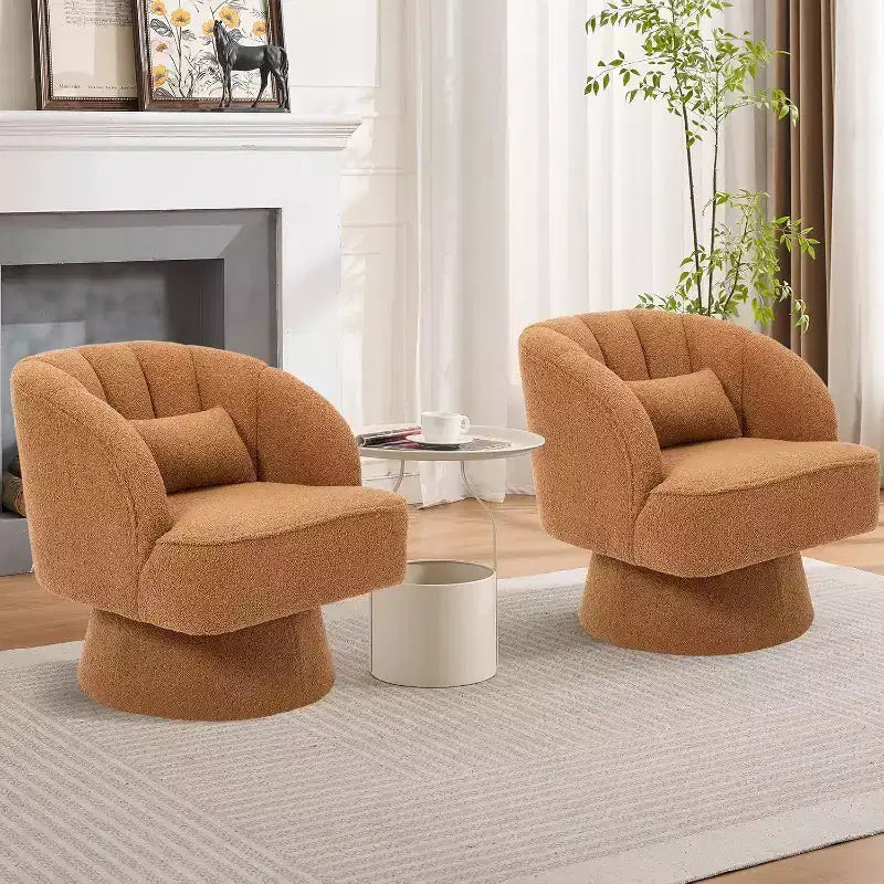 Poltrona girevole a 360° - Poltrona lounge in morbido velluto teddy
