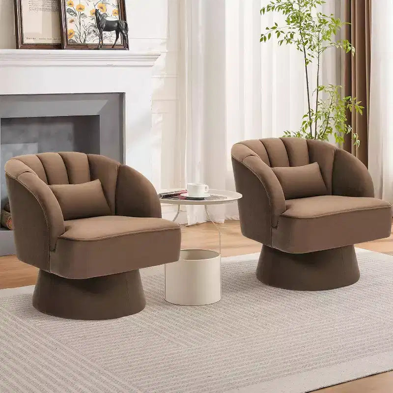 Poltrona girevole a 360° - Poltrona lounge in morbido velluto teddy