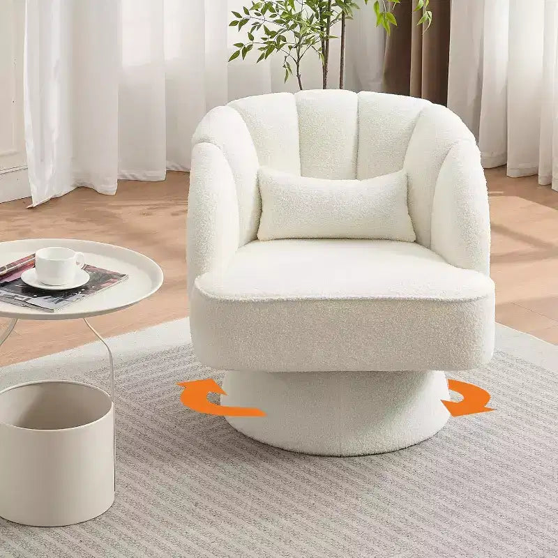 Poltrona girevole a 360° - Poltrona lounge in morbido velluto teddy
