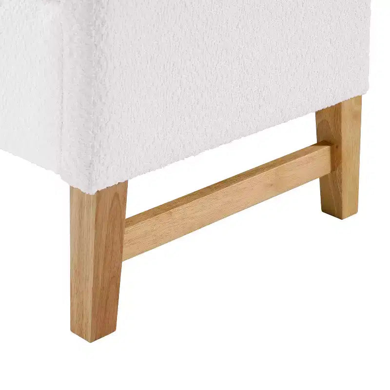Pouf contenitore moderno imbottito in bouclé
