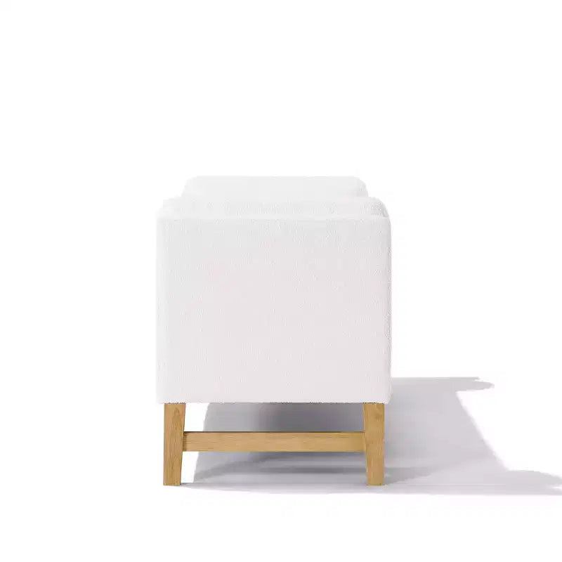 Pouf contenitore moderno imbottito in bouclé