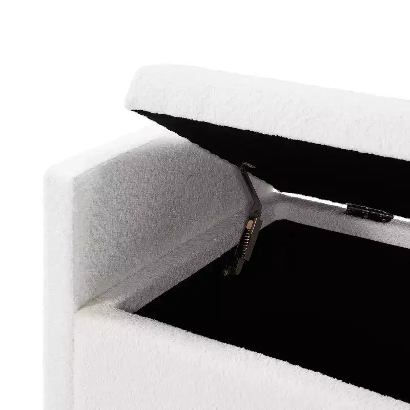 Pouf contenitore moderno imbottito in bouclé