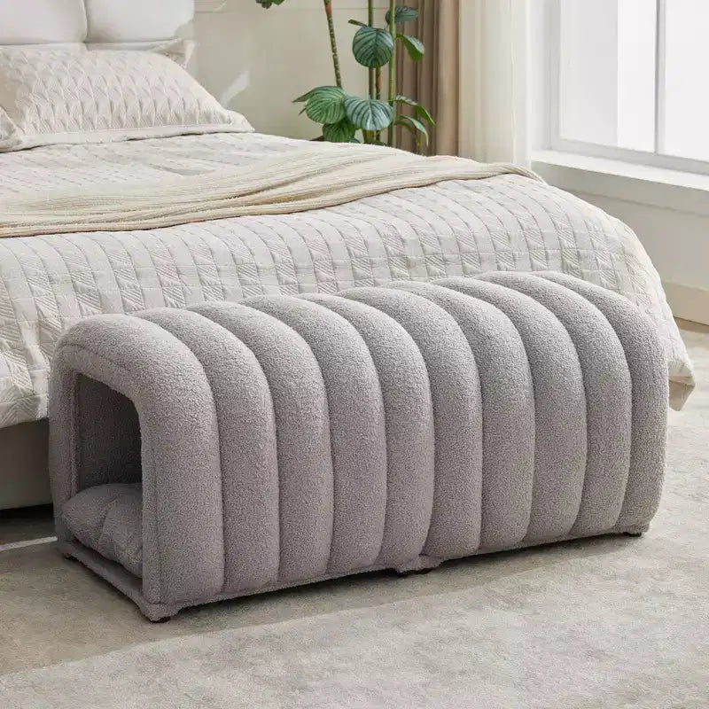Poggiapiedi facili da collegare adatti agli animali domestici - Panca da letto 2 in 1 e tunnel gioco con 2 cuscini rimovibili
