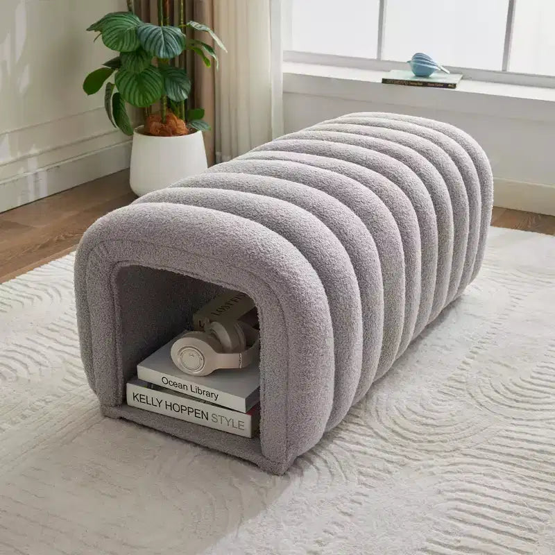 Poggiapiedi facili da collegare adatti agli animali domestici - Panca da letto 2 in 1 e tunnel gioco con 2 cuscini rimovibili