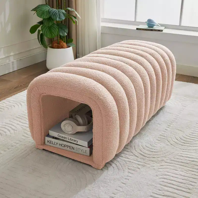 Poggiapiedi facili da collegare adatti agli animali domestici - Panca da letto 2 in 1 e tunnel gioco con 2 cuscini rimovibili