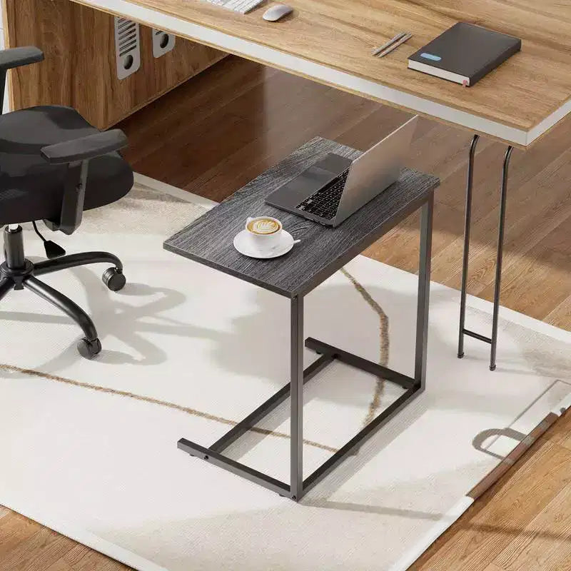 Tavolino a C, alto 68,5 cm, Tavolino da caffè, divano, laptop, TV, snack con struttura in metallo