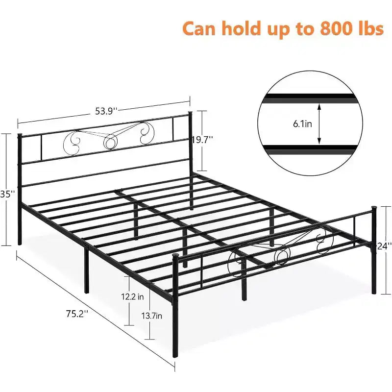 Letto a piattaforma in metallo - 12 contenitori Full Size