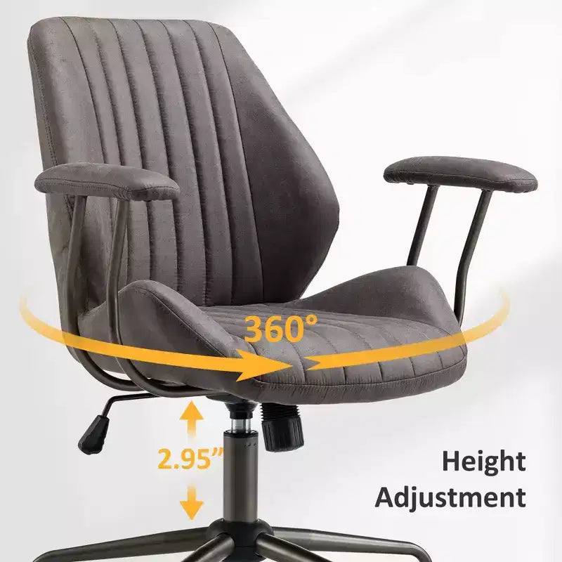 Sedia da Ufficio Ergonomica Moderna per Computer, in Tessuto Scamosciato, per Dirigenti o Ufficio Domestico