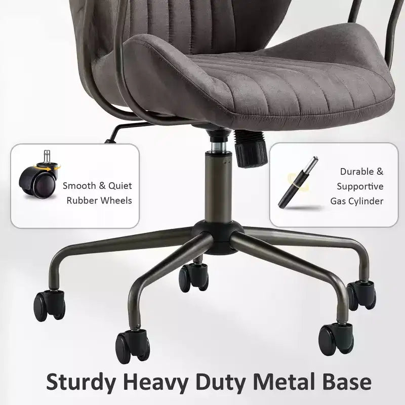Sedia da Ufficio Ergonomica Moderna per Computer, in Tessuto Scamosciato, per Dirigenti o Ufficio Domestico