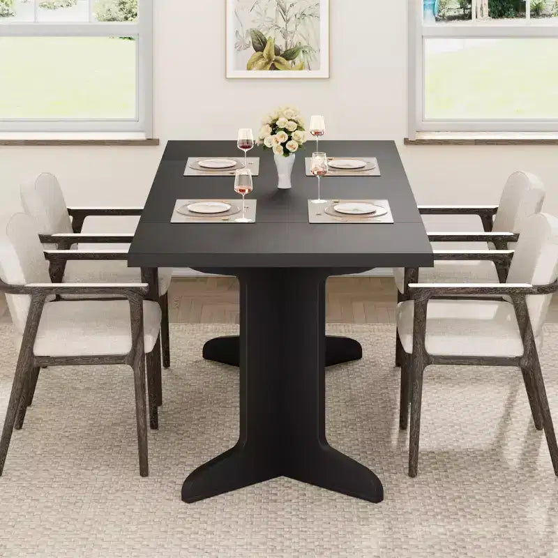 Tavolo da pranzo da 71 pollici per 6-8 persone, tavolo da cucina in stile rustico con piano grande, tavolo da pranzo rettangolare per sala da pranzo, soggiorno