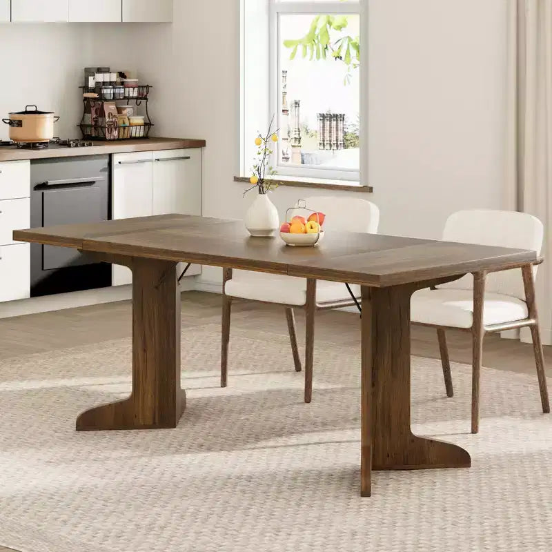 Tavolo da pranzo da 71 pollici per 6-8 persone, tavolo da cucina in stile rustico con piano grande, tavolo da pranzo rettangolare per sala da pranzo, soggiorno