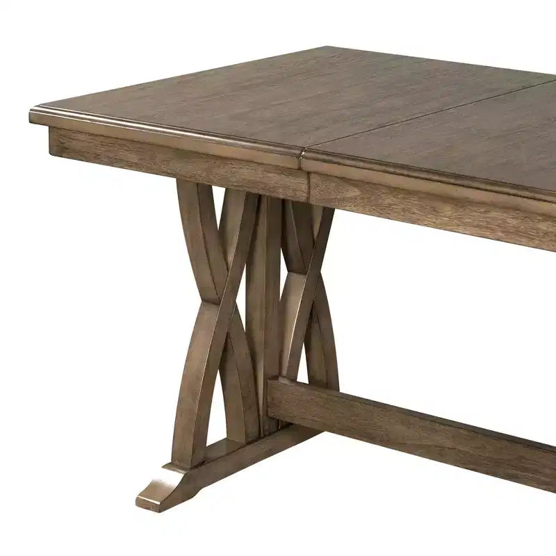 Tavolo da Pranzo Allungabile per 6 Persone, Tavolo da Cucina Rustico con 6 Sedie Imbottite per Sala da Pranzo, Grigio