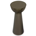 Mykal Contemporary Modern 12 inch Wide Metal Side Table in Antique Gold, Fully Assembled