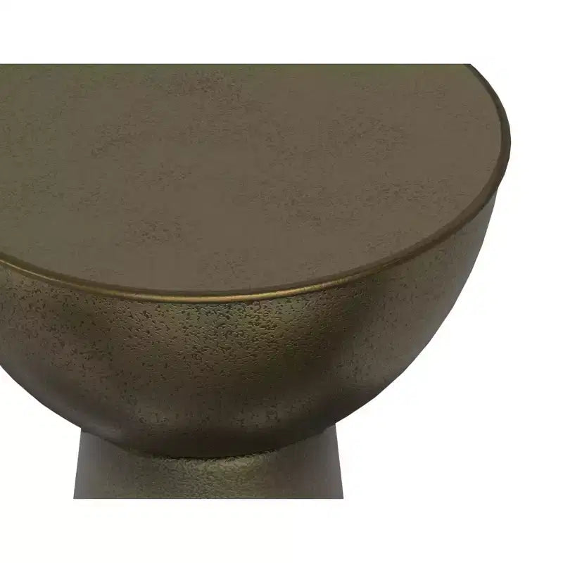 Tavolino laterale in metallo stile moderno contemporaneo, largo 30 cm, oro antico, completamente assemblato