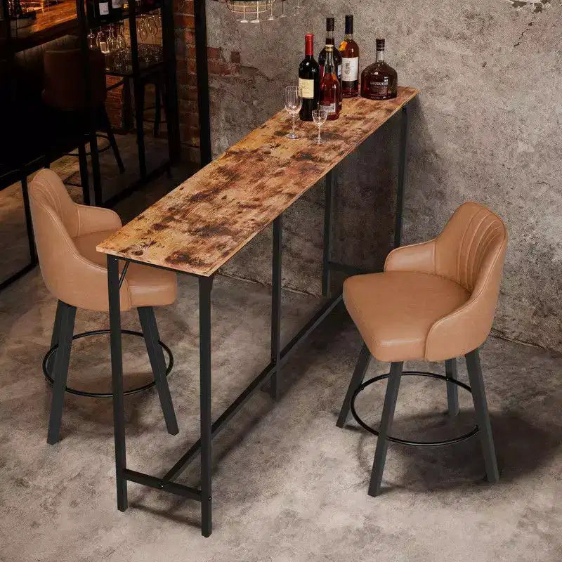 Tavolo da bar alto 71'' con telaio in metallo, tavolo da divano per pub per cucina e soggiorno
