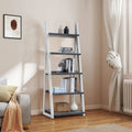 5-Tier Solid Rubber Wood Ladder Shelf for Living Room Office or Kitchen