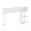 Classic Desktop Bookshelf Storage Hutch with 3 Shelves White