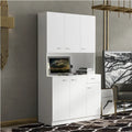 71 Inch Tall Kitchen Pantry Cabinet with 6 Doors 1 Drawer and Open Shelf White