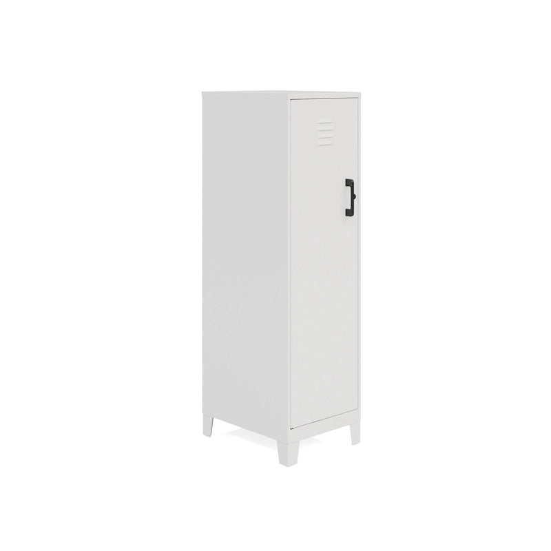 4-Shelf Vented Door Steel Storage Locker Cabinet 53 Inch White