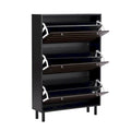 Merax Minimalist Slim Shoe Cabinet with Hanging Hooks, 3 Flip Drawers