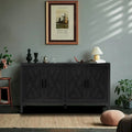 Vintage 4-Door Wooden Sideboard with Diagonal Door Design 59.8 Inch