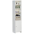 Tall Bathroom Laundry Storage Linen Tower Cabinet White 15.75x13.75x72