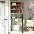 Over the Toilet Storage Cabinet with 4 Shelves and Toilet Paper Holder